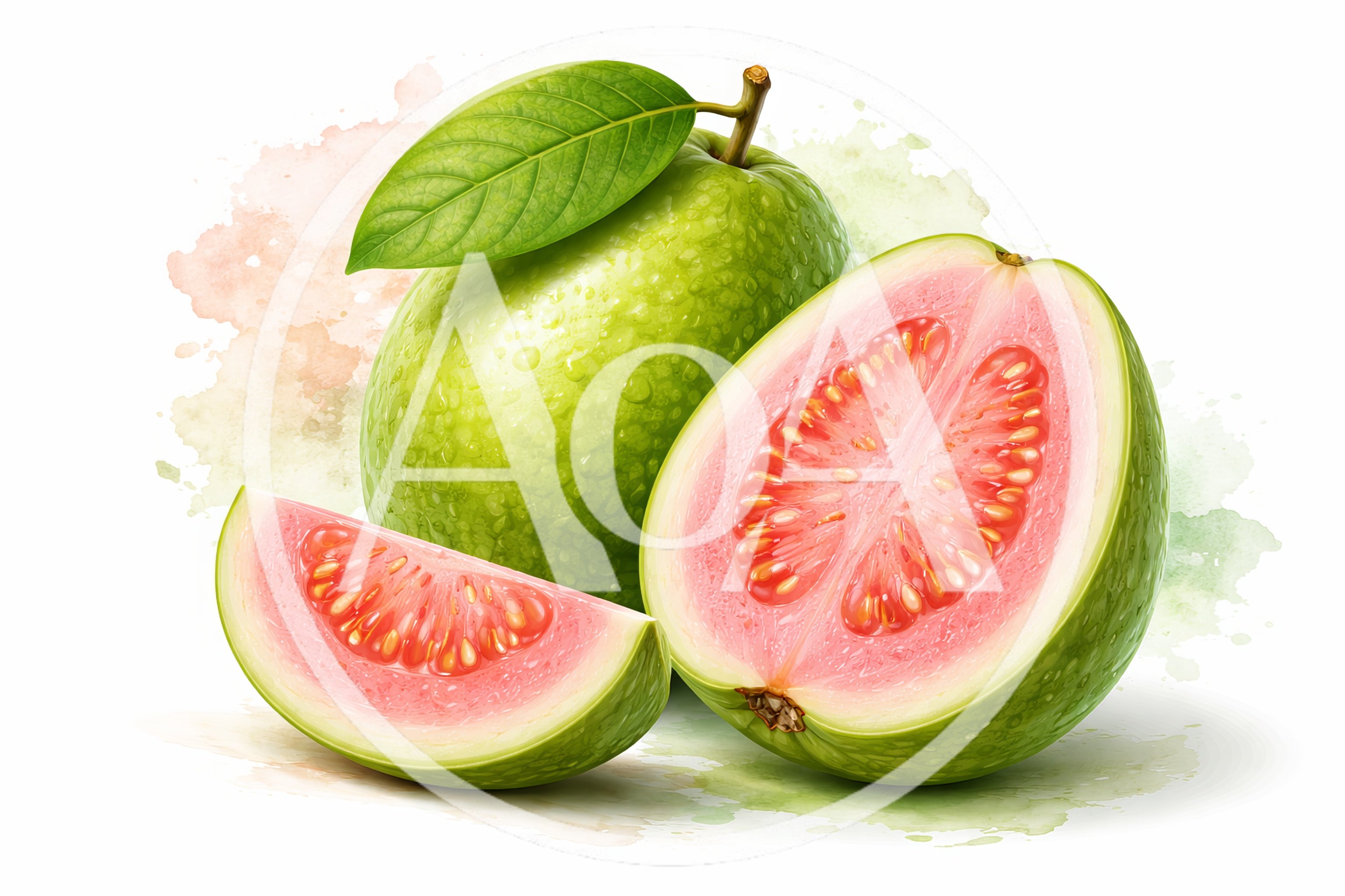 Fresh Pink Guava Fruit With Slices