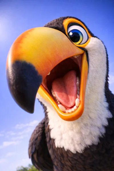 Close Up Portrait Of A Cartoon Toucan Bird