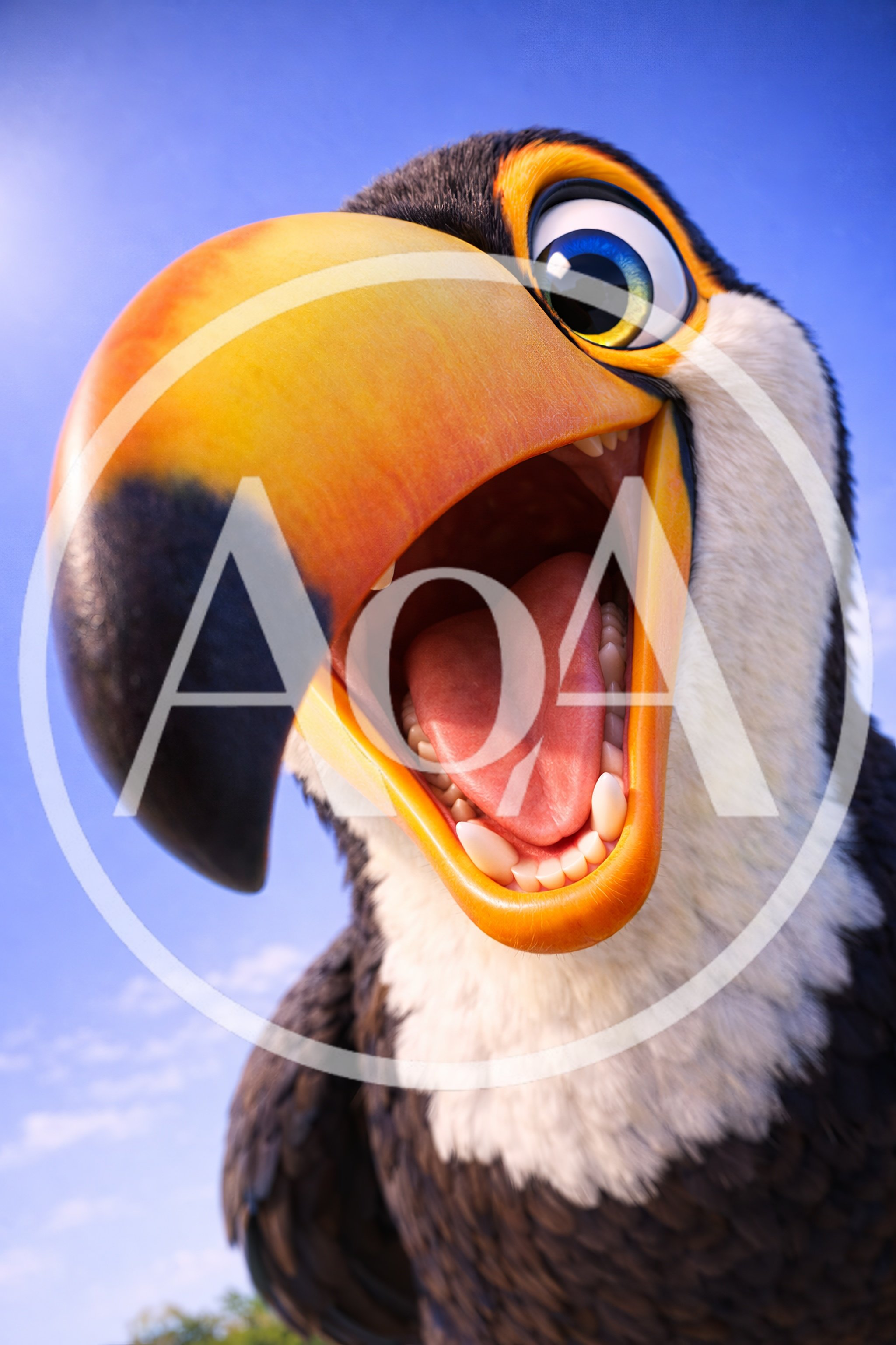 Close Up Portrait Of A Cartoon Toucan Bird