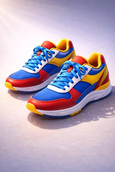 Pair Of Colorful Athletic Running Shoes