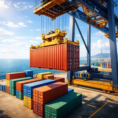 Industrial Port Crane Lifting Shipping Container
