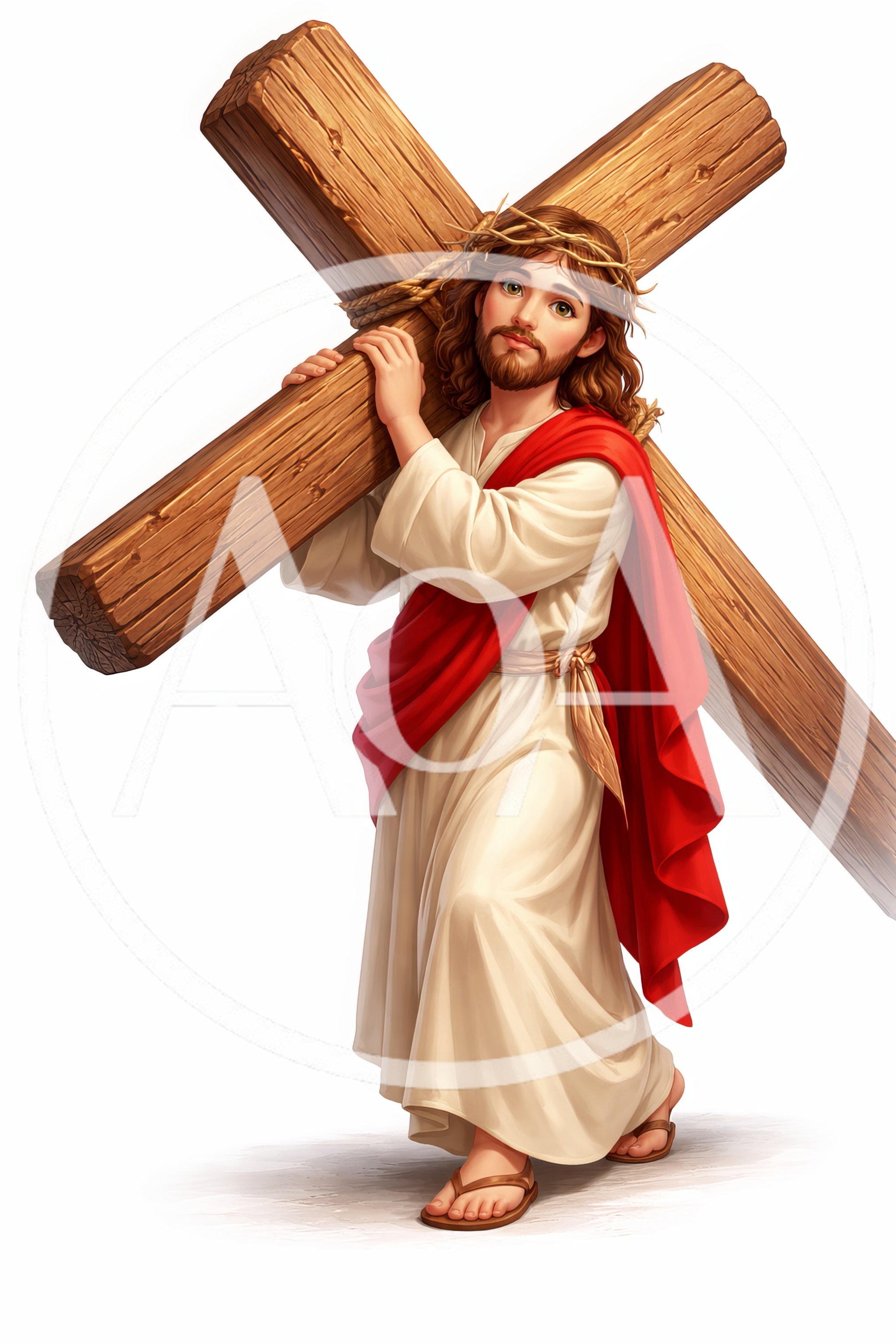 Jesus Christ Carrying The Wooden Cross