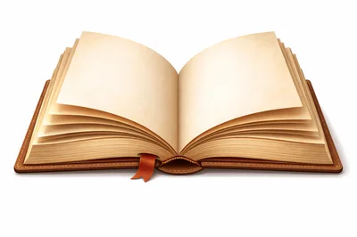 Open Vintage Leather Bound Book With Blank Pages