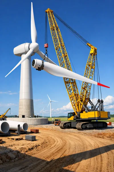 Construction of a Large Wind Turbine with Crawler Crane