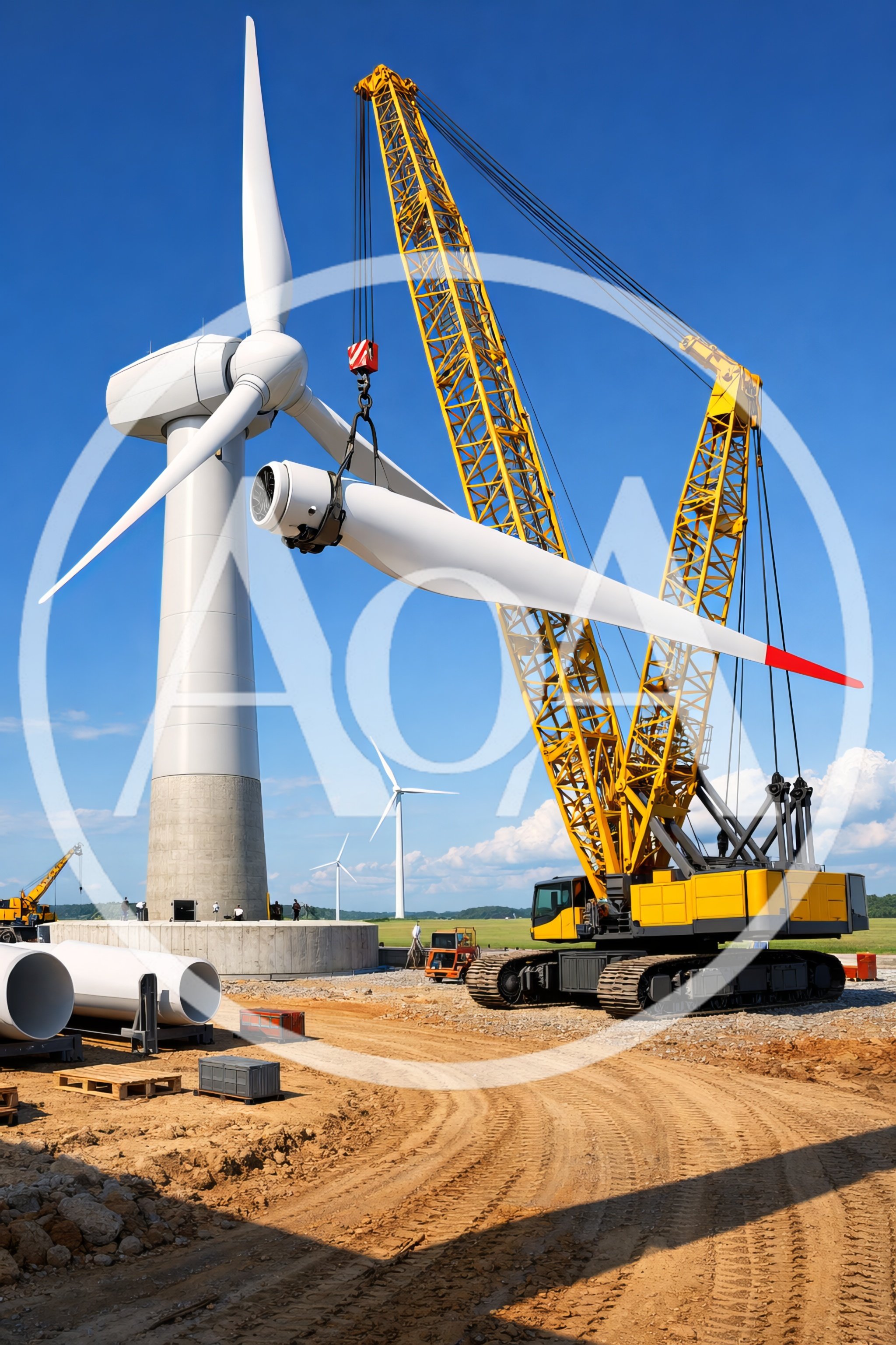 Construction of a Large Wind Turbine with Crawler Crane