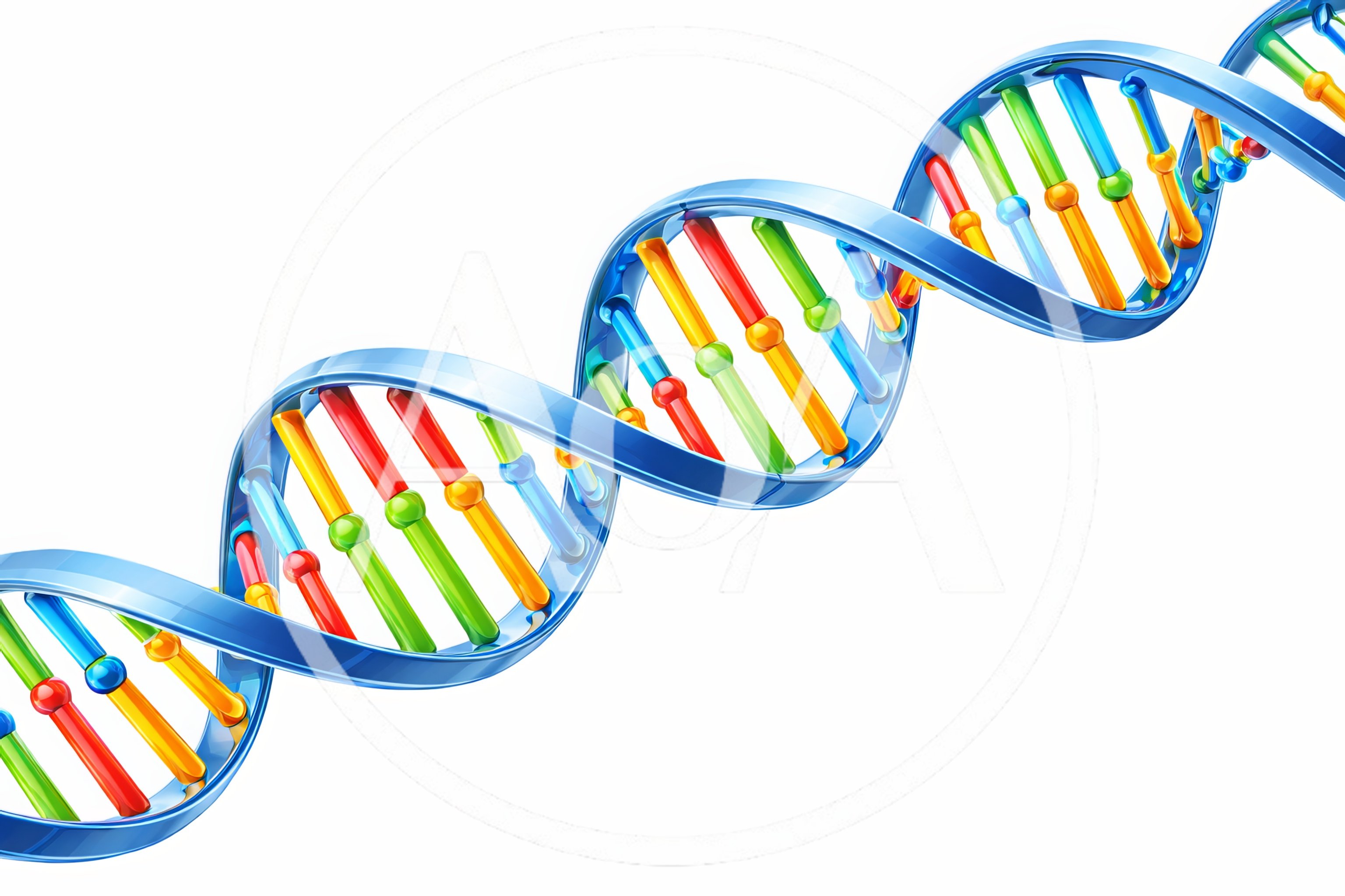 3D Rendered DNA Double Helix Structure