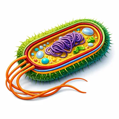 3D Illustration Of A Prokaryotic Bacterial Cell