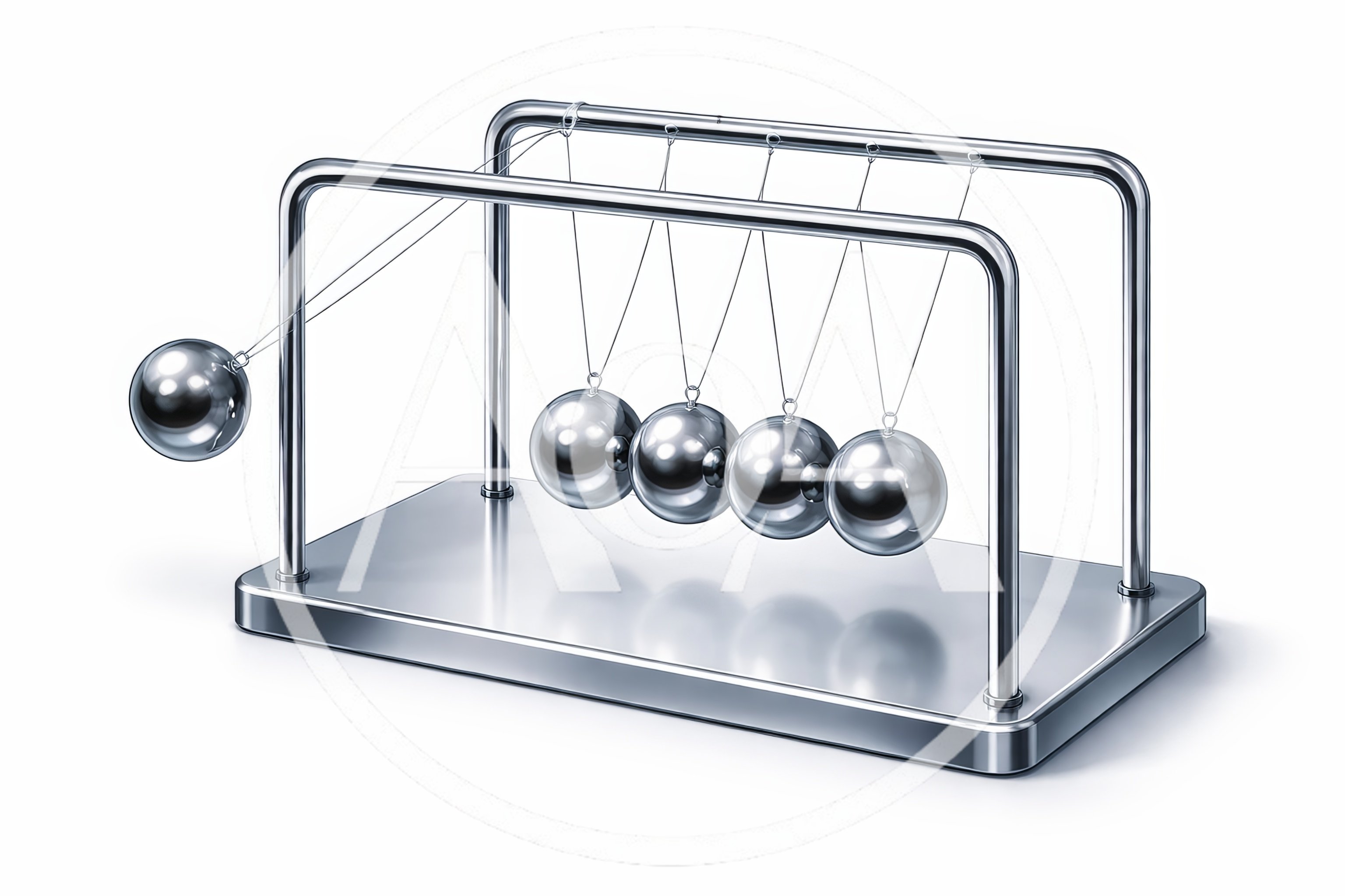 Newton's Cradle Pendulum With One Ball Raised