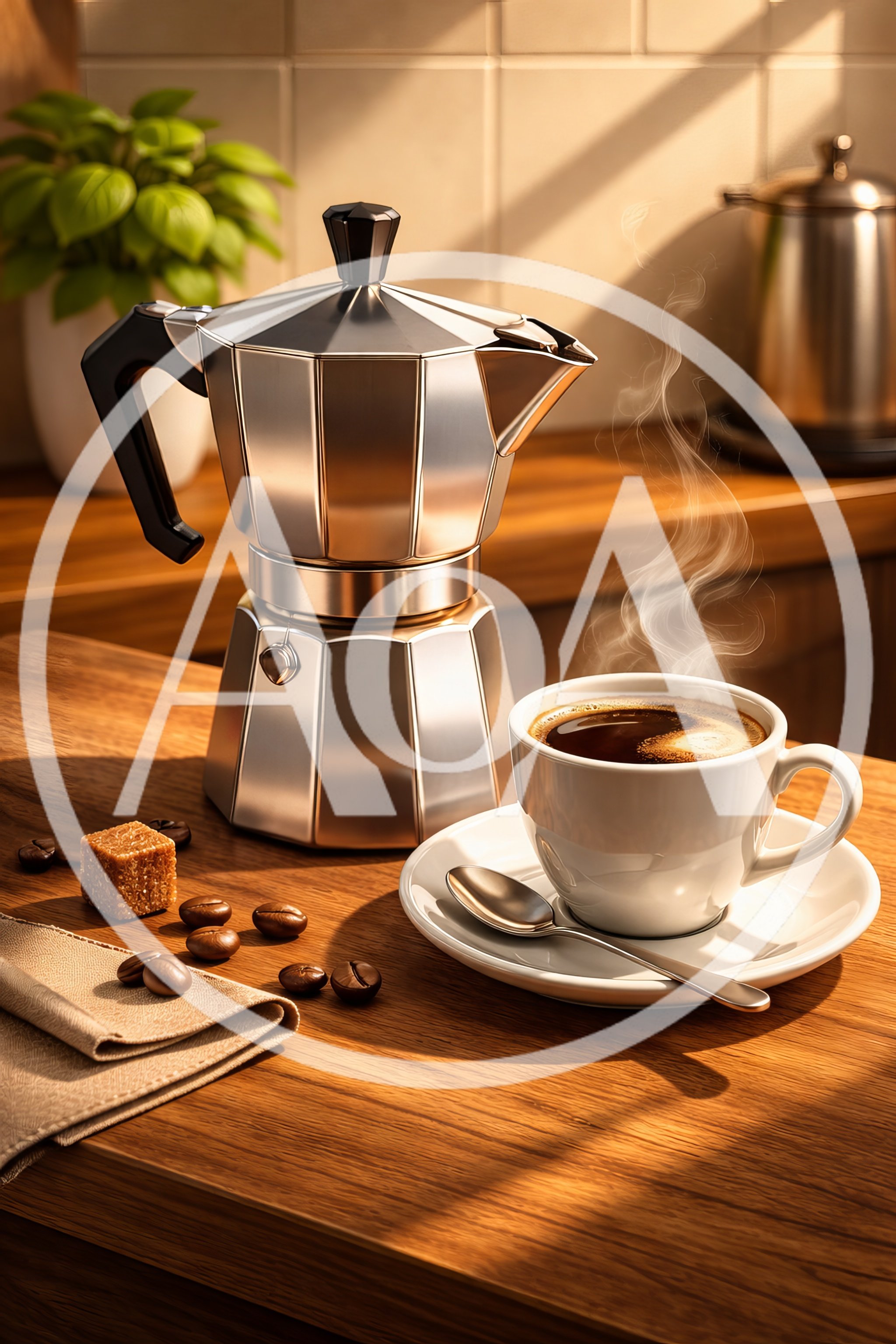 Moka Pot Coffee Maker With Steaming Cup