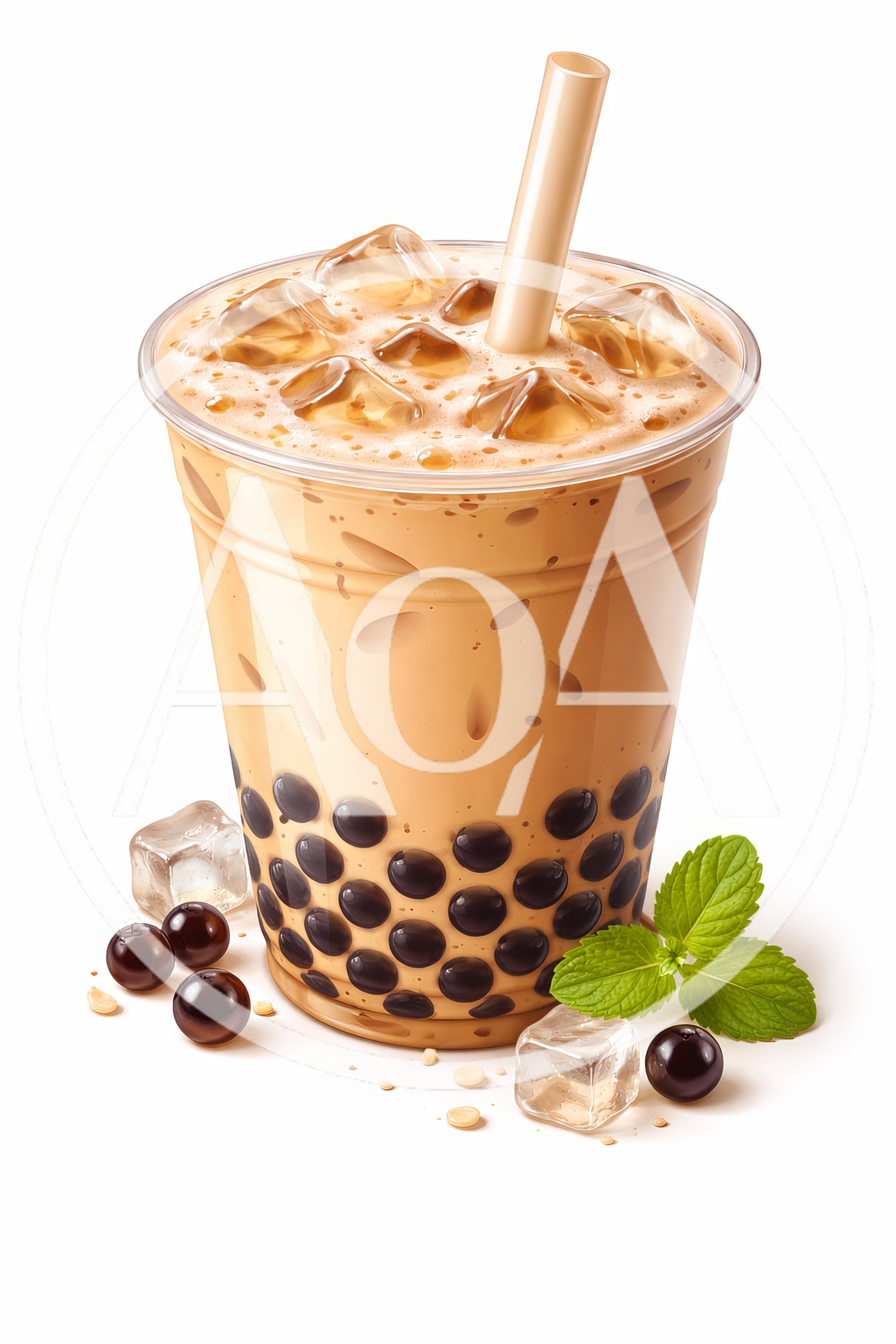 Refreshing Iced Milk Tea With Tapioca Pearls