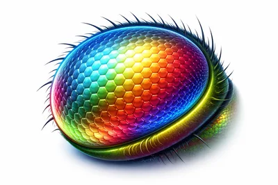 Macro View Of A Colorful Insect Compound Eye