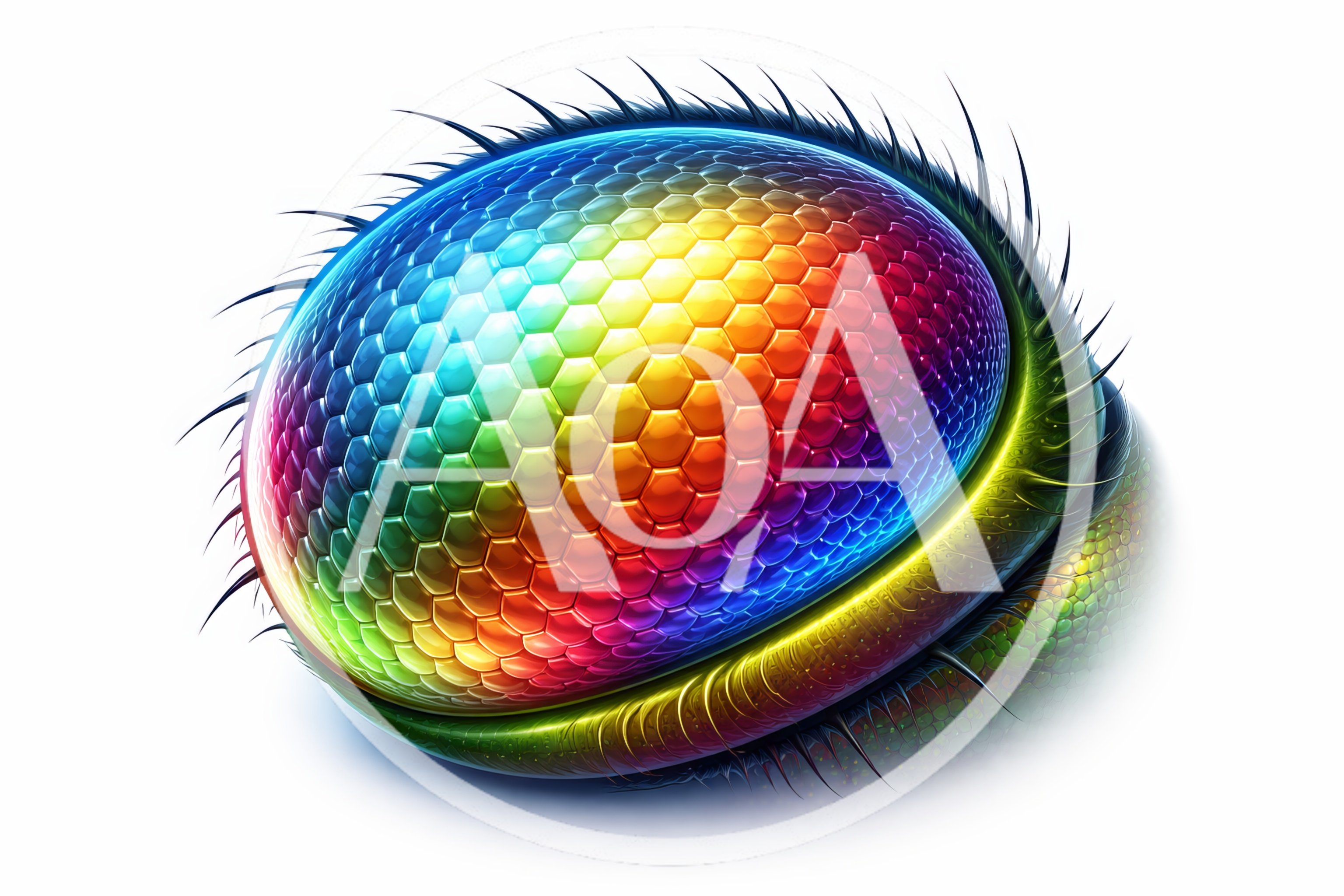 Macro View Of A Colorful Insect Compound Eye