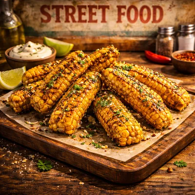 Grilled Corn on the Cob with Herbs and Spices