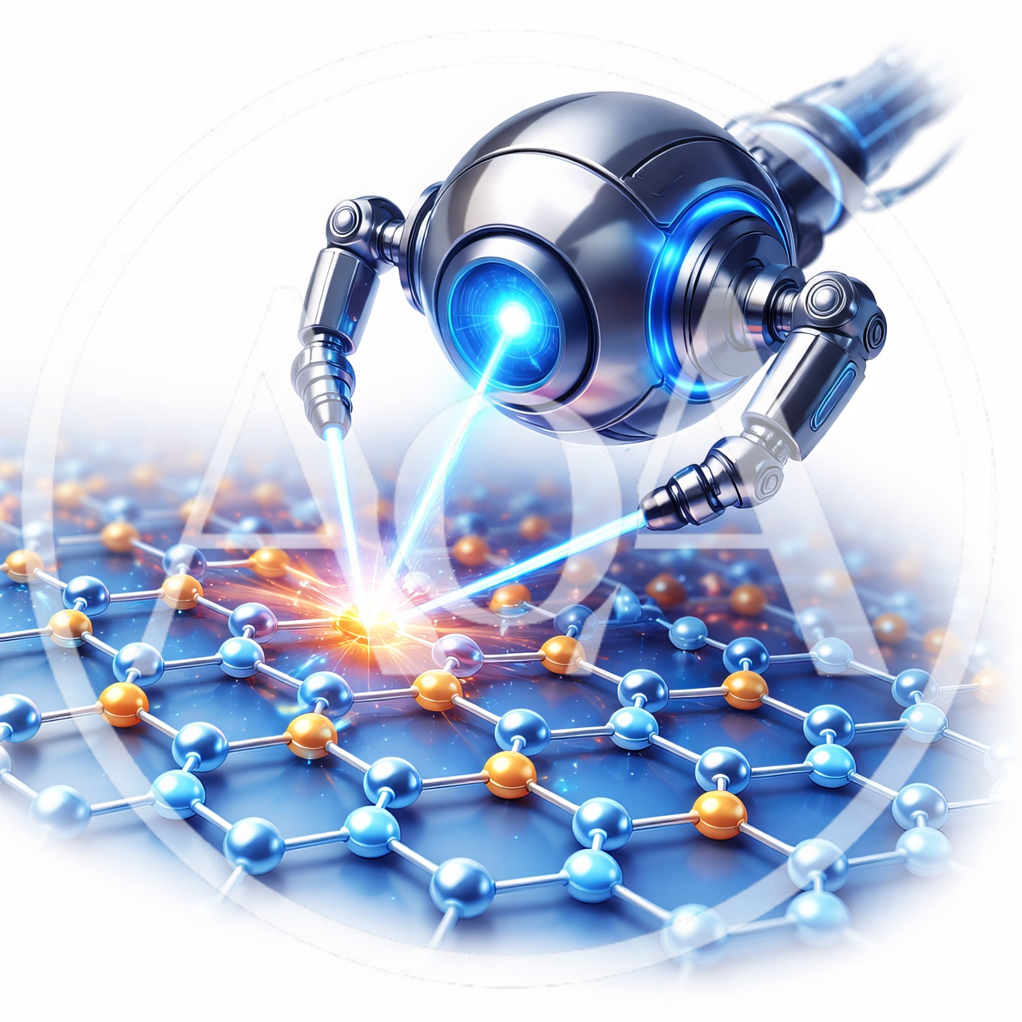 Futuristic Robotic Arm Manipulating Molecular Nanostructure