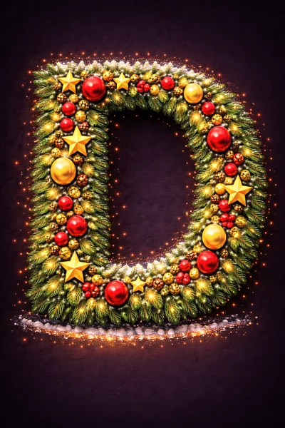 Christmas Wreath Letter D Decoration