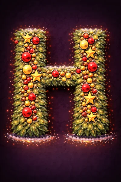 Christmas Wreath Letter H Ornament
