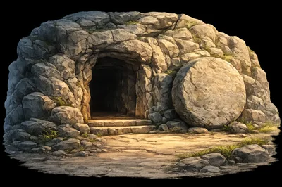 Ancient Stone Tomb Entrance With Rolling Rock Door