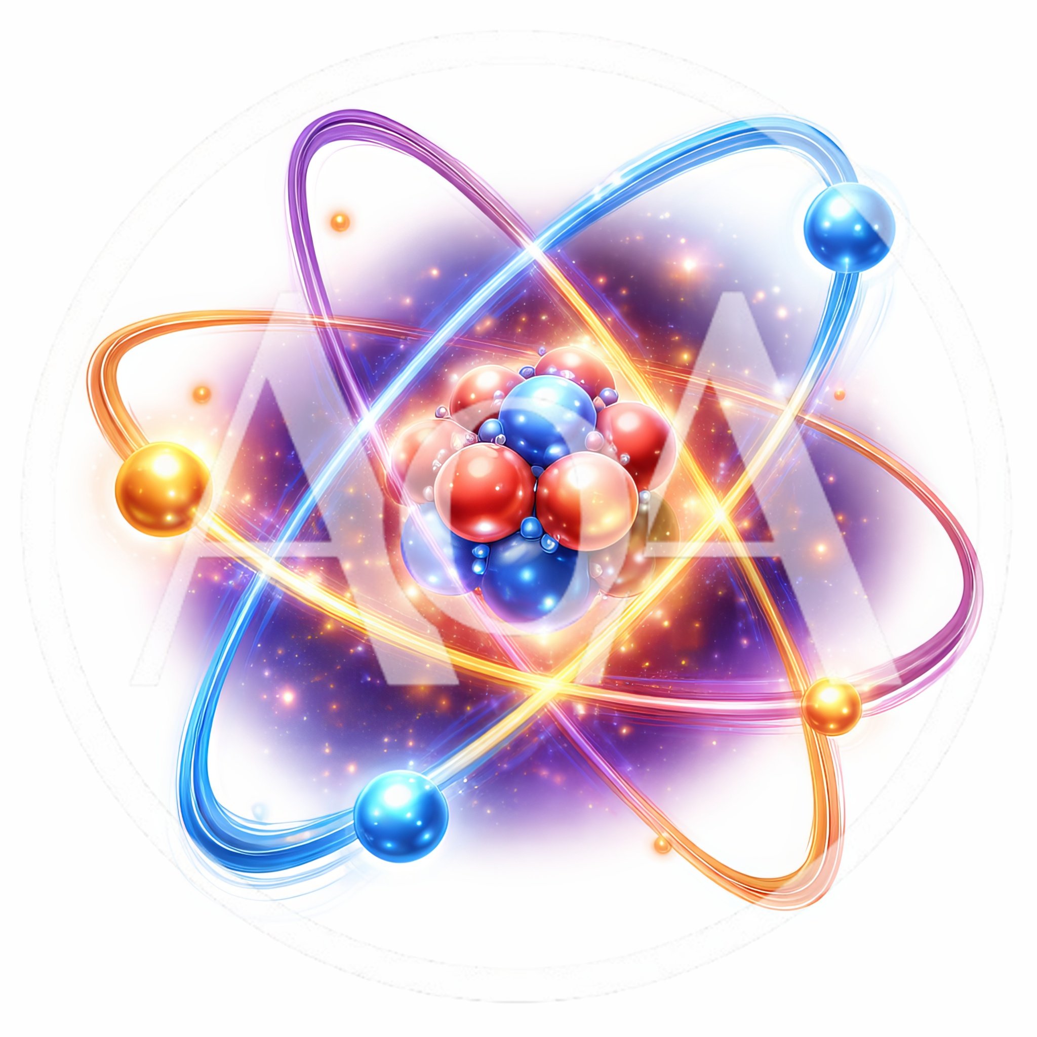 Abstract 3D Illustration Of A Glowing Atomic Structure