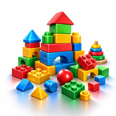 Colorful Plastic Building Blocks and Toys
