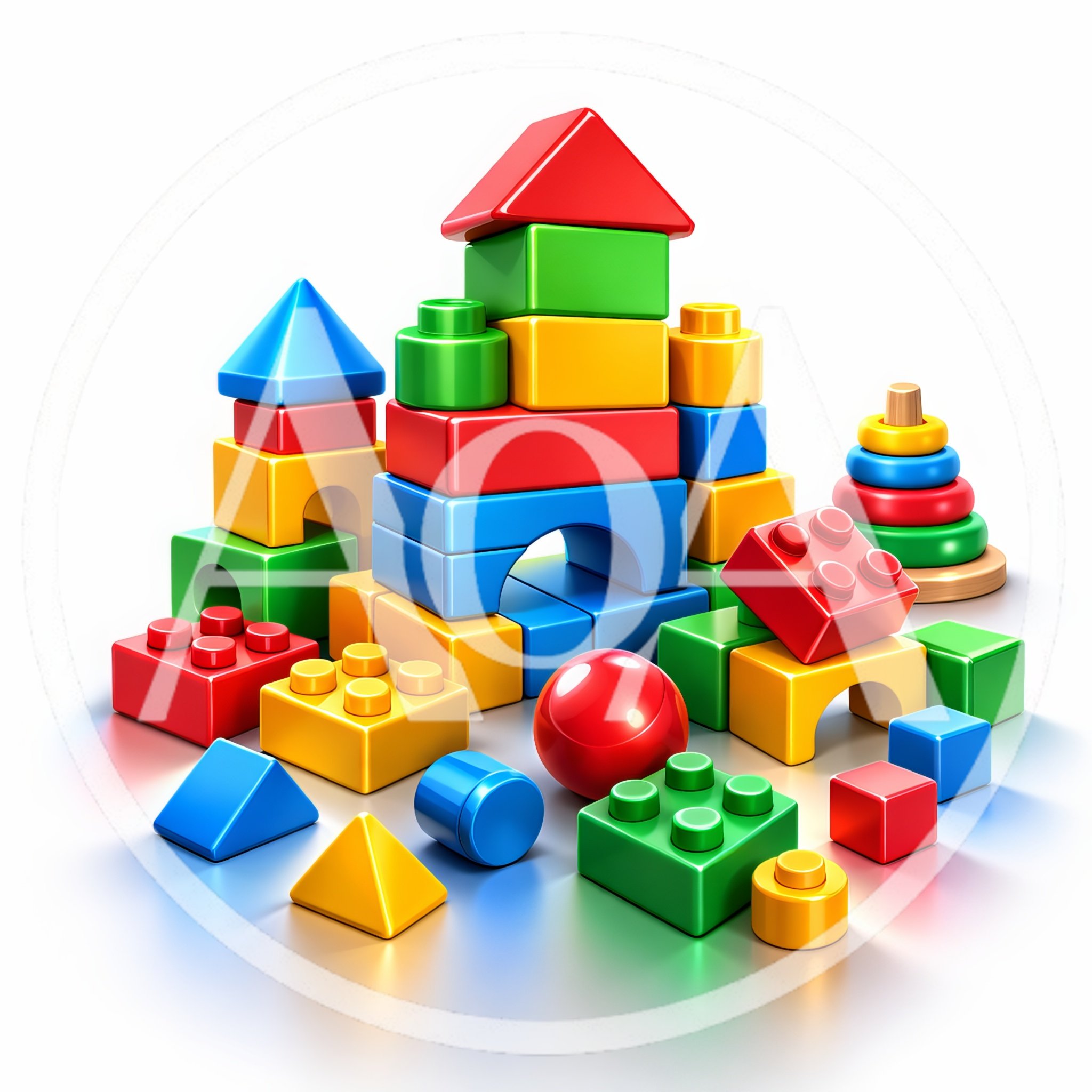Colorful Plastic Building Blocks and Toys