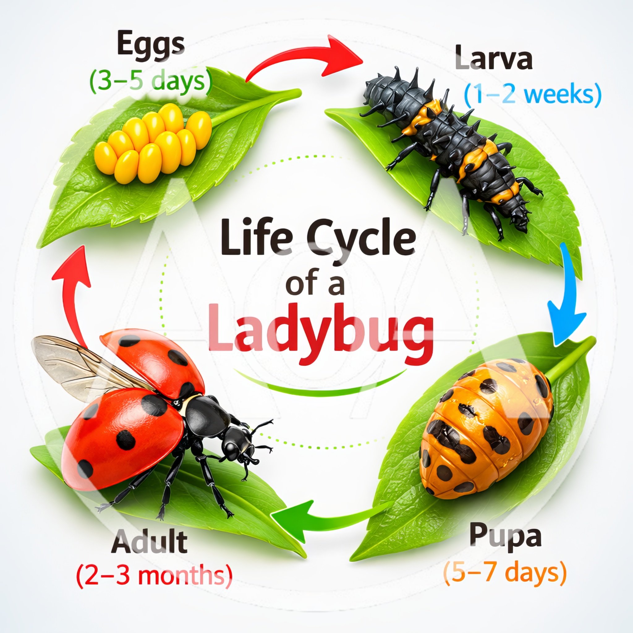 Educational Life Cycle Of A Ladybug Infographic