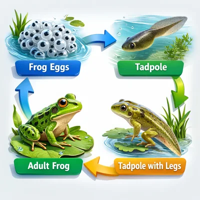 Frog Life Cycle Educational Diagram