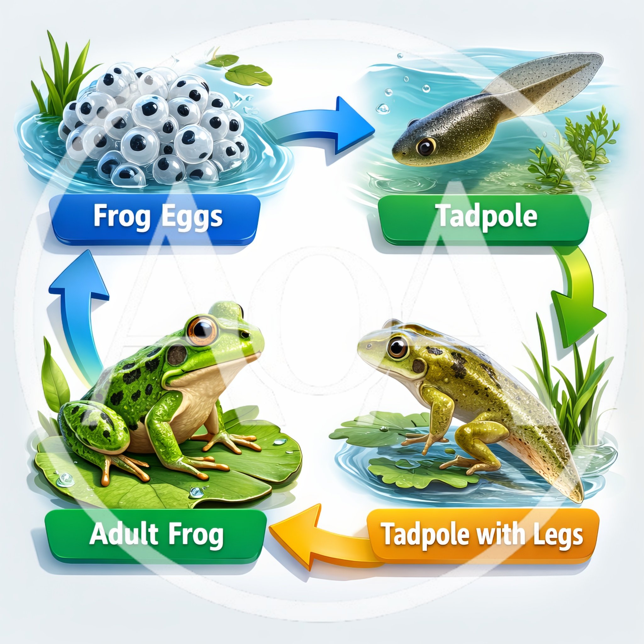 Frog Life Cycle Educational Diagram