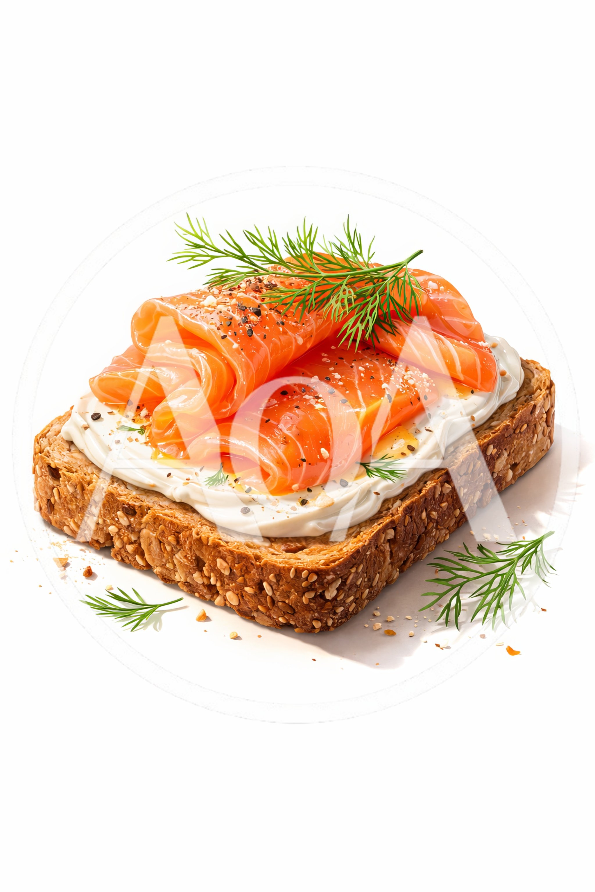 Smoked Salmon Toast With Cream Cheese And Dill