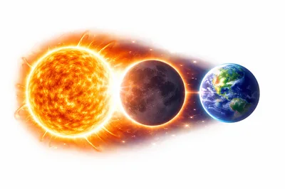 Solar Eclipse Alignment of Sun Moon and Earth