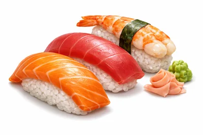 Assorted Nigiri Sushi With Wasabi And Pickled Ginger
