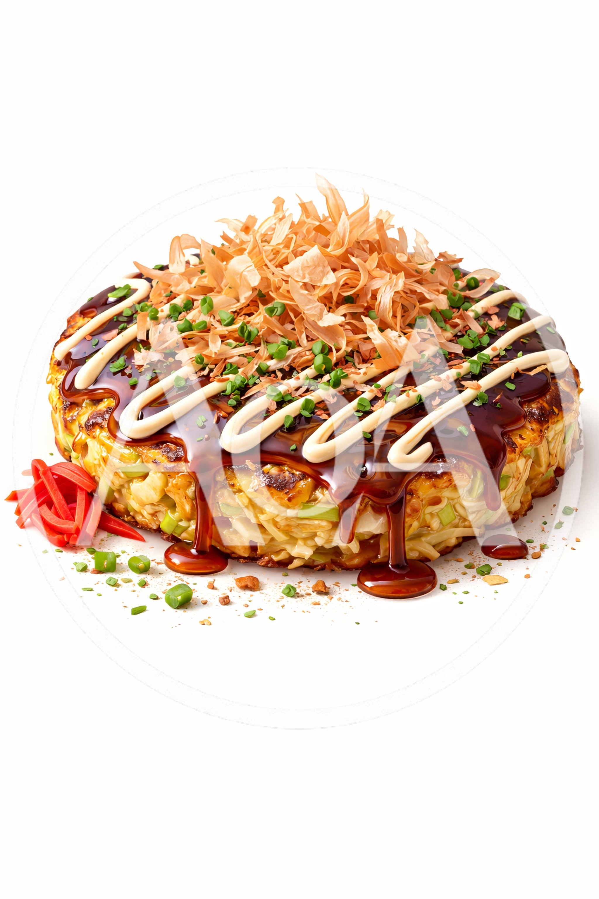 Okonomiyaki Savory Japanese Pancake With Toppings