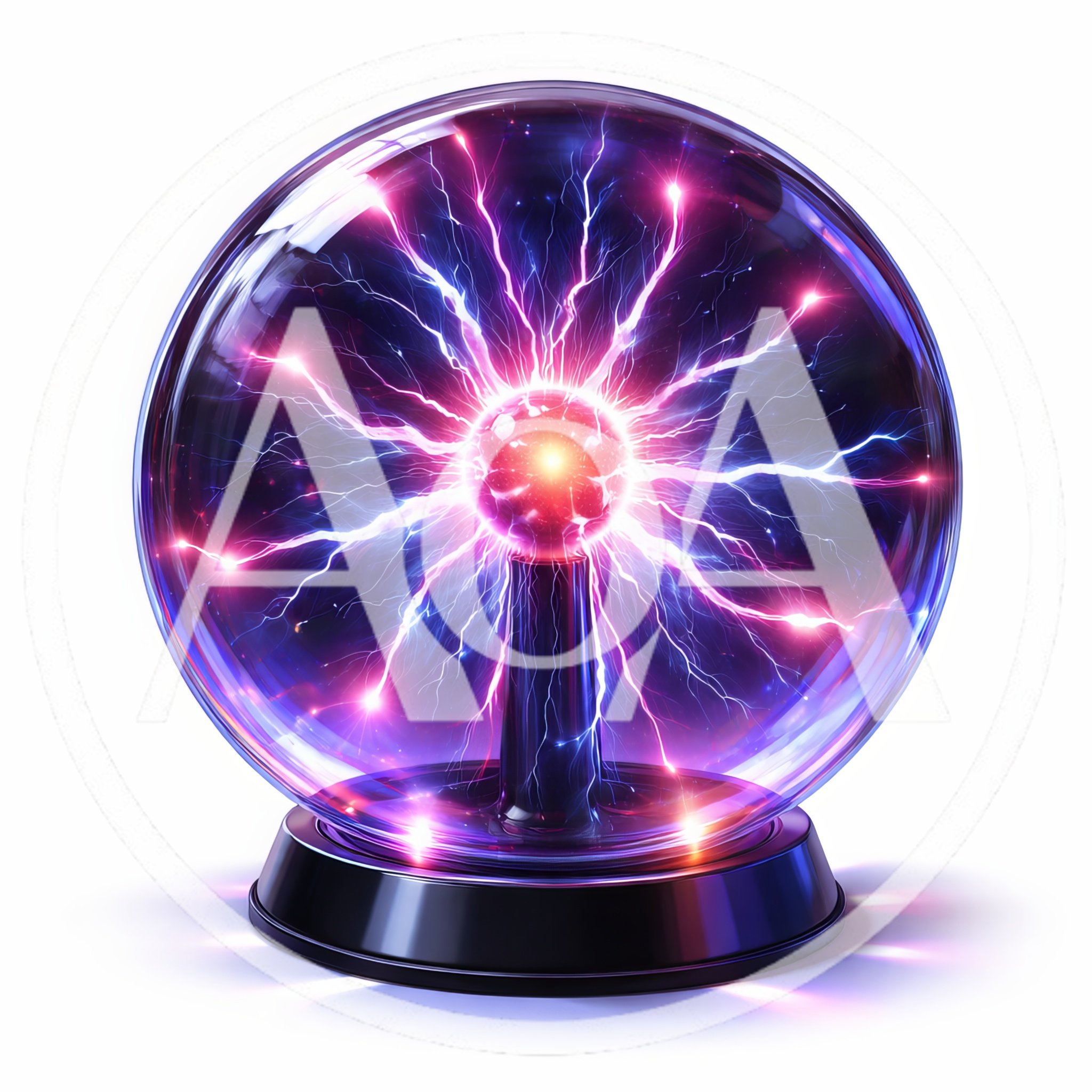 Plasma Ball Lamp With Glowing Electric Arcs