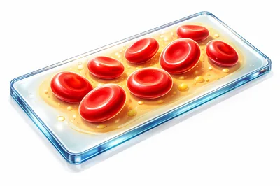 Red Blood Cells In A Laboratory Petri Dish