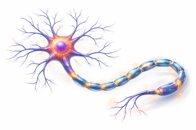 Digital Illustration Of A Human Neuron Cell