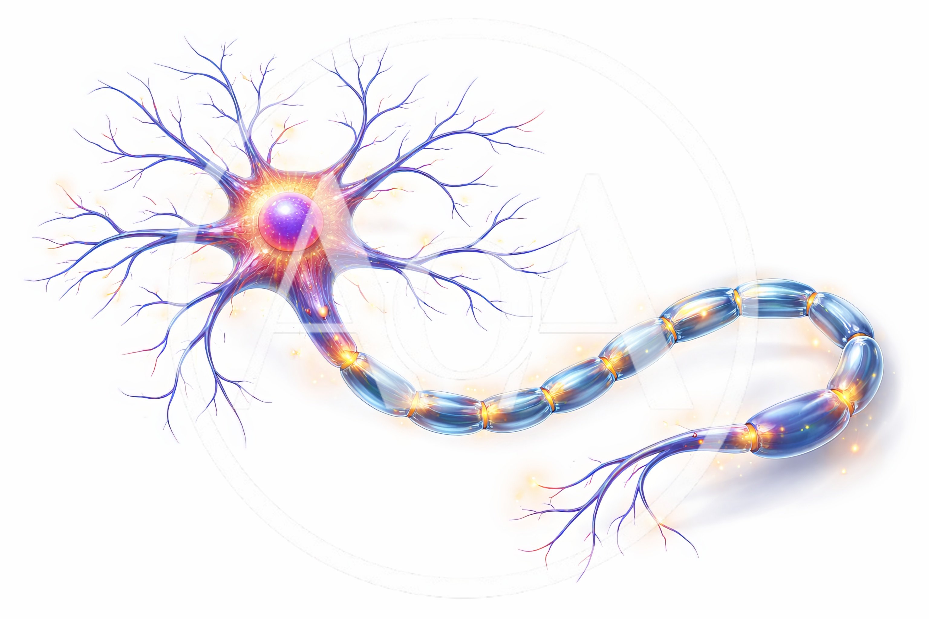 Digital Illustration Of A Human Neuron Cell