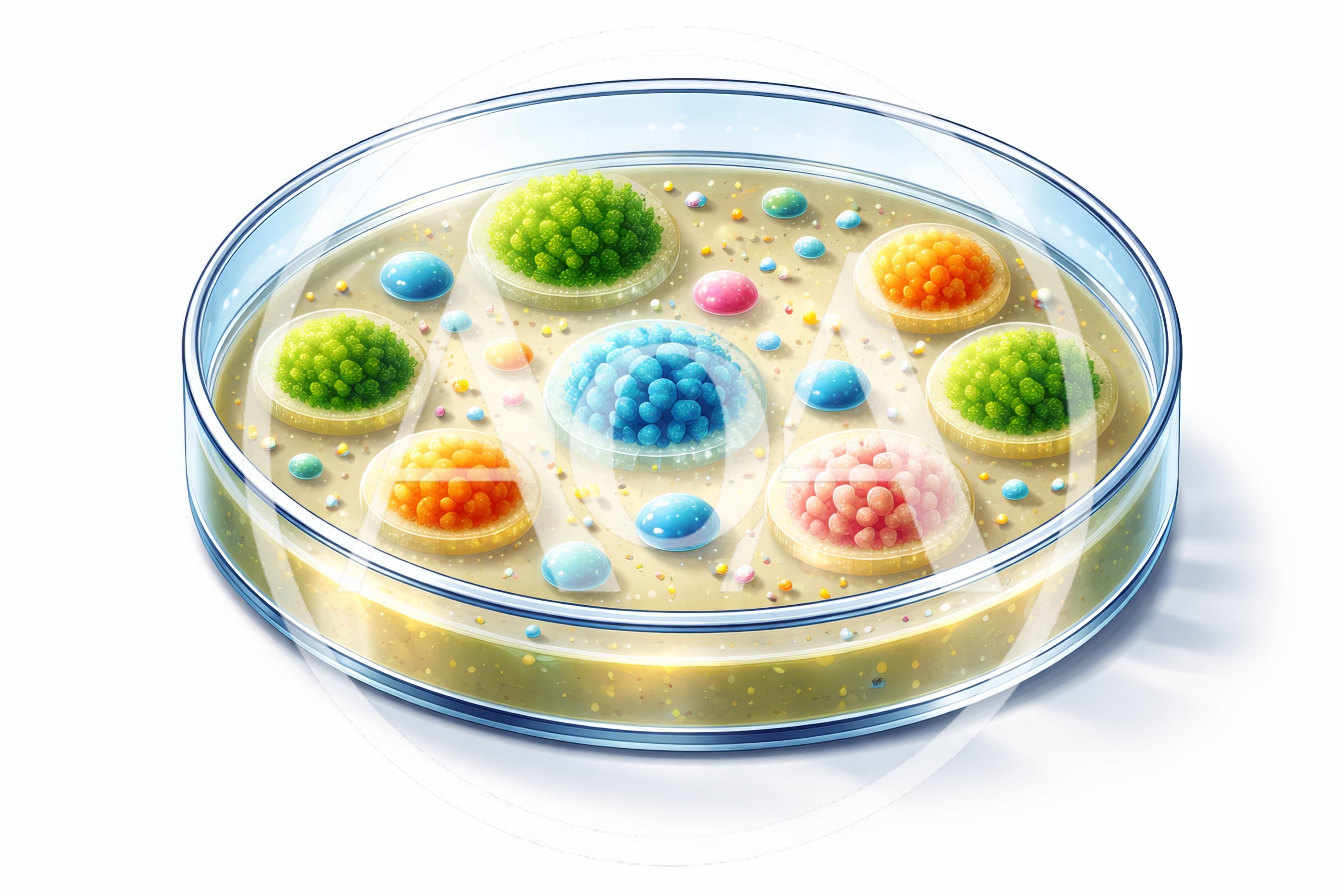 Microbial Colonies Growing In A Laboratory Petri Dish
