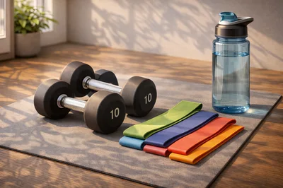 Home Workout Equipment With Dumbbells And Resistance Bands
