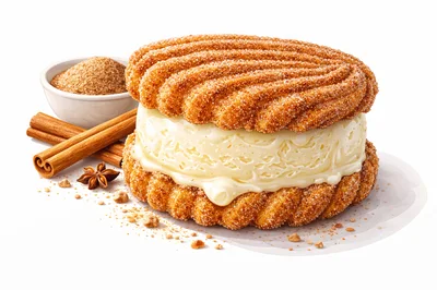 Churro Ice Cream Sandwich With Cinnamon And Sugar