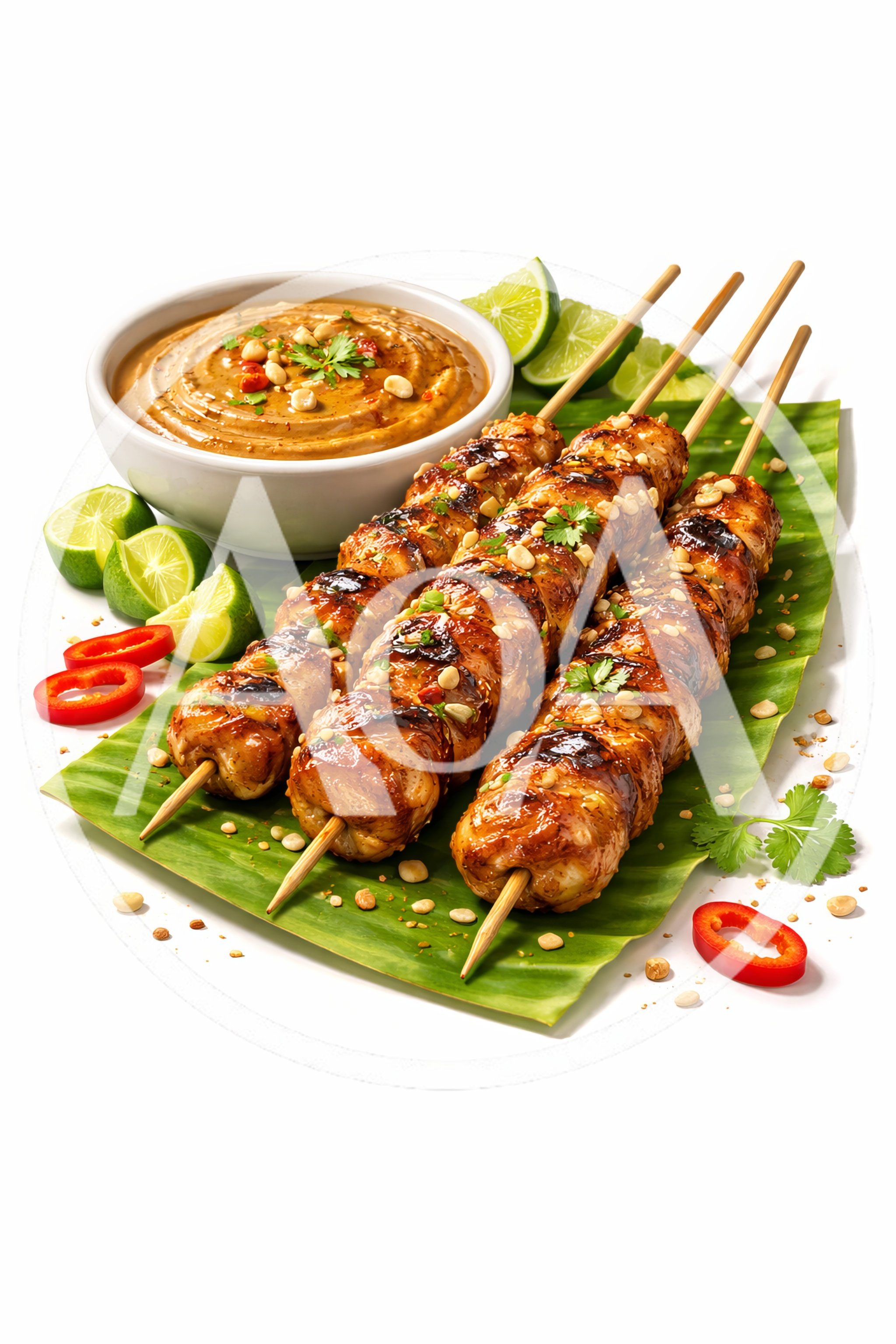 Grilled Chicken Satay Skewers With Peanut Sauce