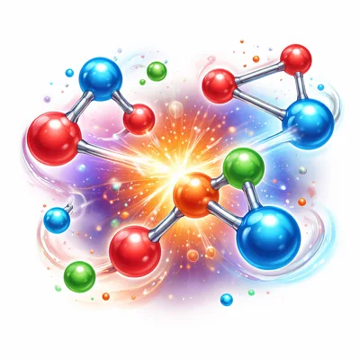 Abstract Molecular Structure With Vibrant Energy Burst