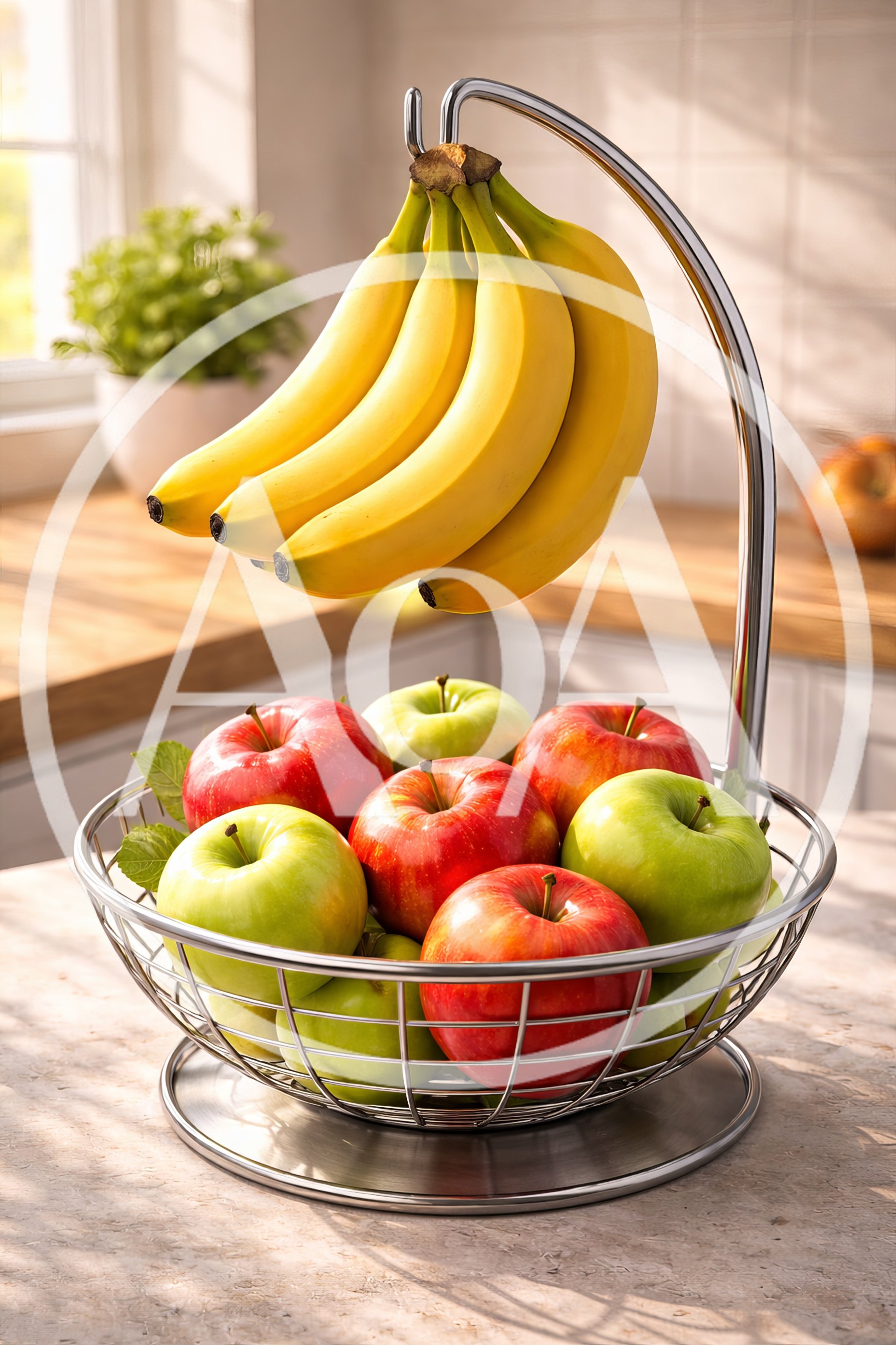 Fresh Fruit Basket With Hanging Banana Stand