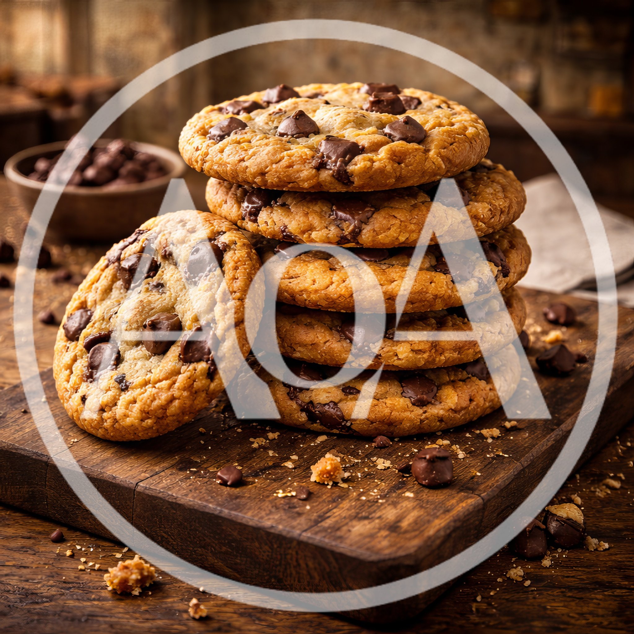 Stack of Freshly Baked Chocolate Chip Cookies