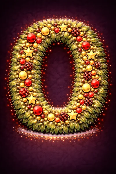 Christmas Wreath Letter O Ornament