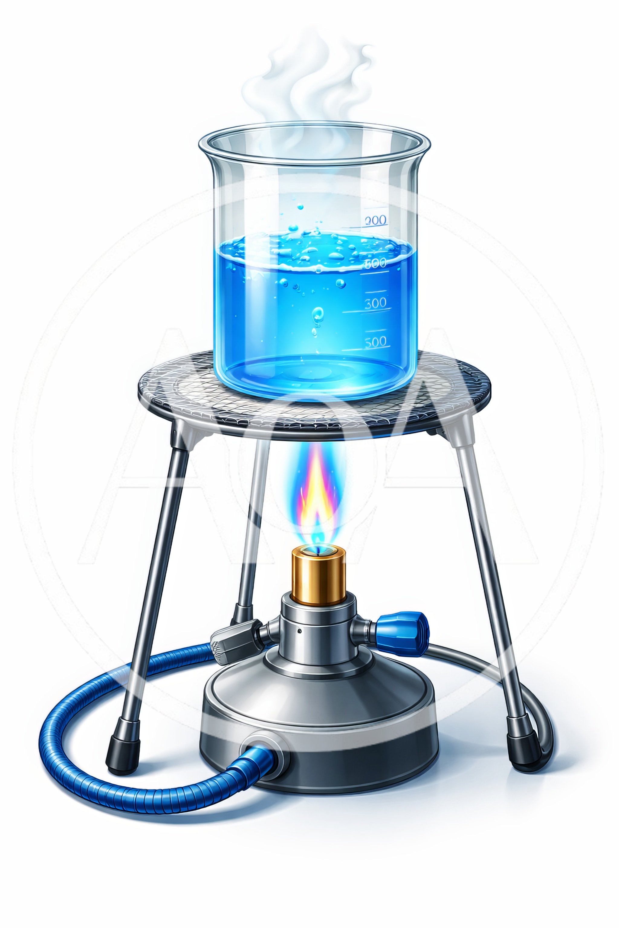 Laboratory Beaker Heating On A Bunsen Burner