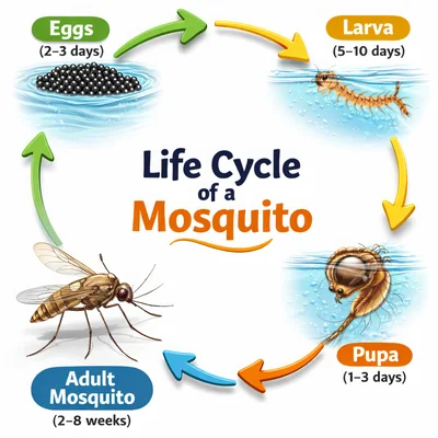 Educational Infographic Illustrating The Mosquito Life Cycle