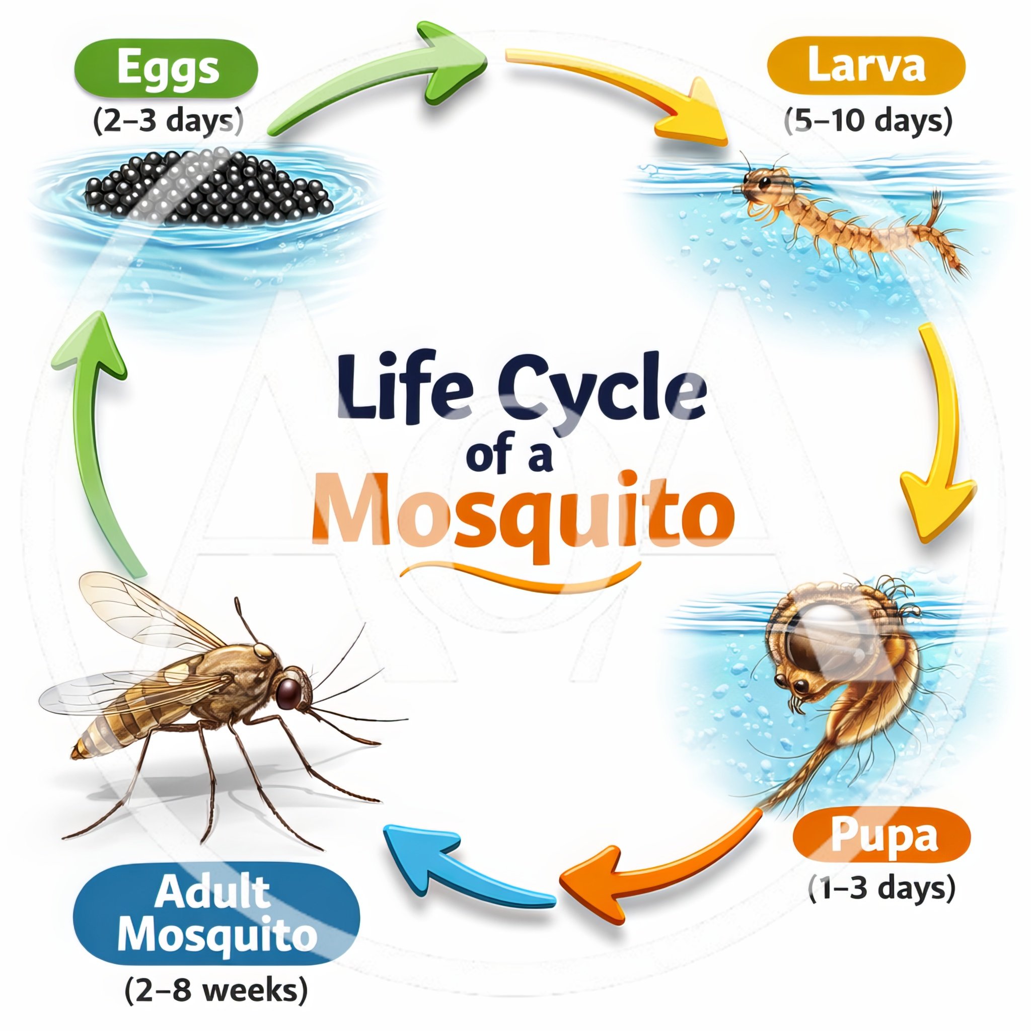 Educational Infographic Illustrating The Mosquito Life Cycle
