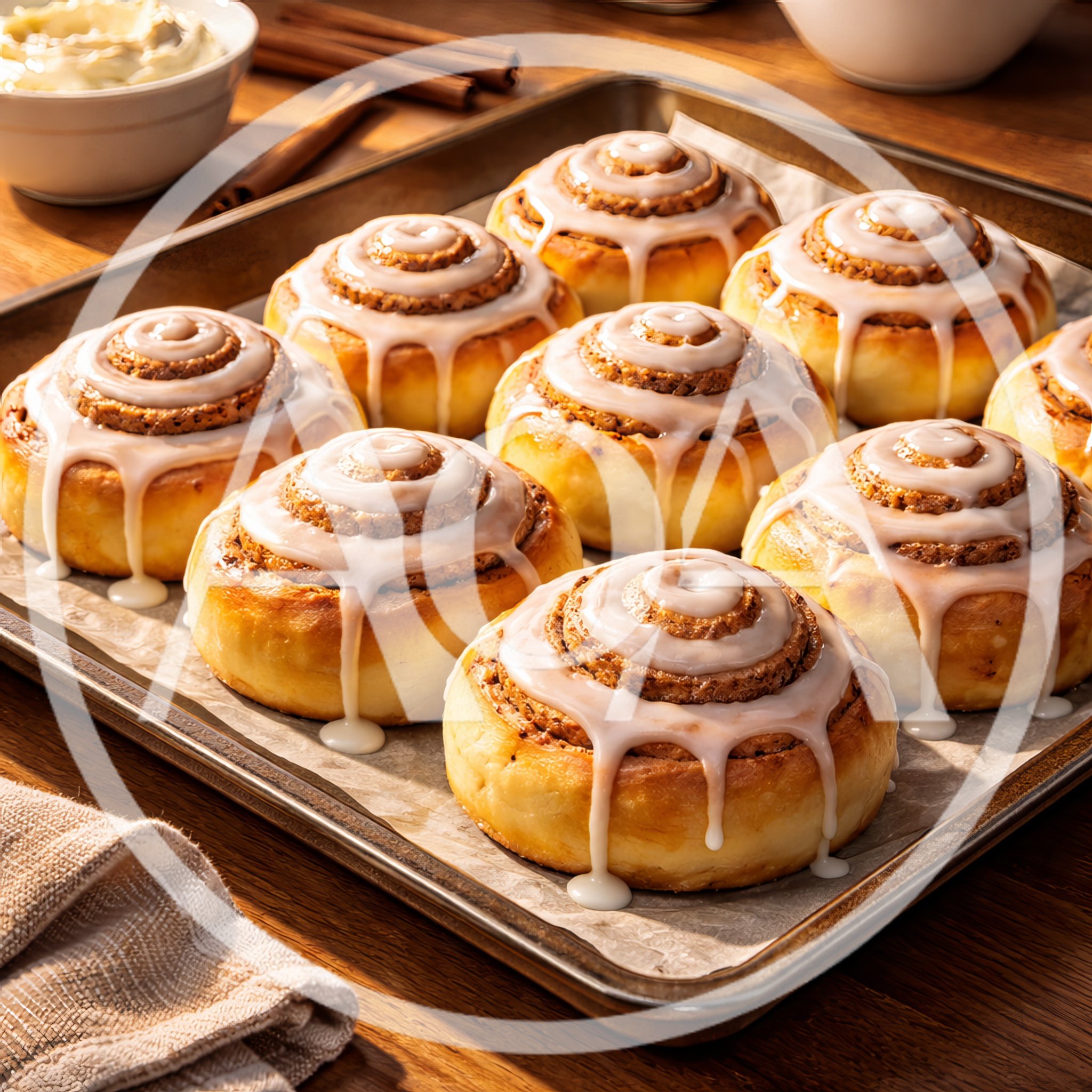 Freshly Baked Cinnamon Rolls With Cream Cheese Glaze