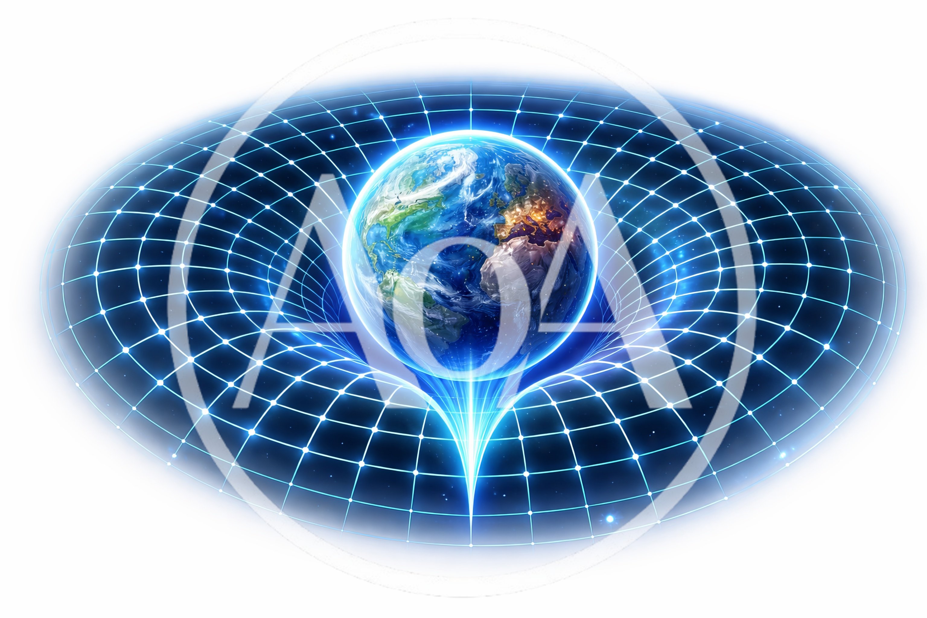 Earth Planet Creating Gravity Well In Spacetime Fabric
