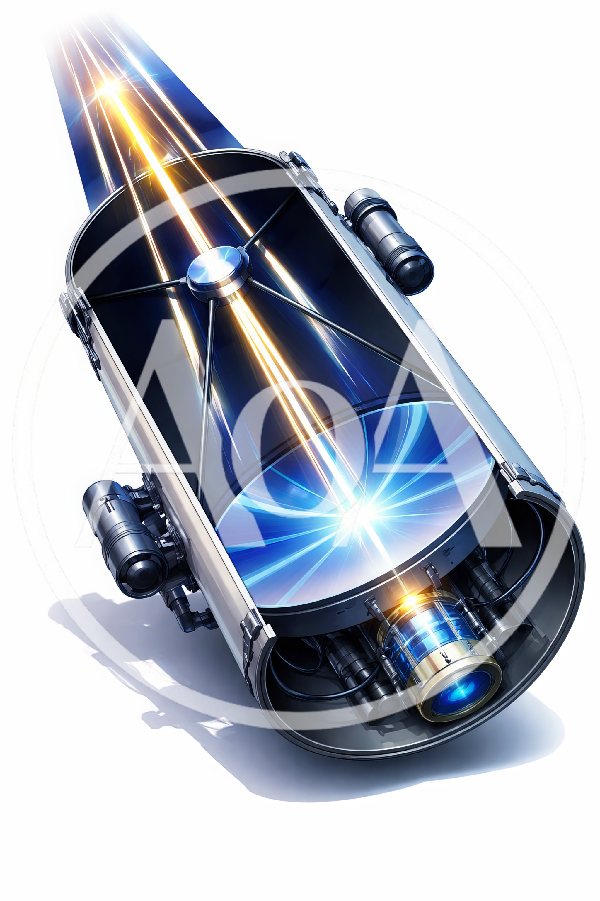 Cutaway Illustration Of A Reflecting Telescope Optical System