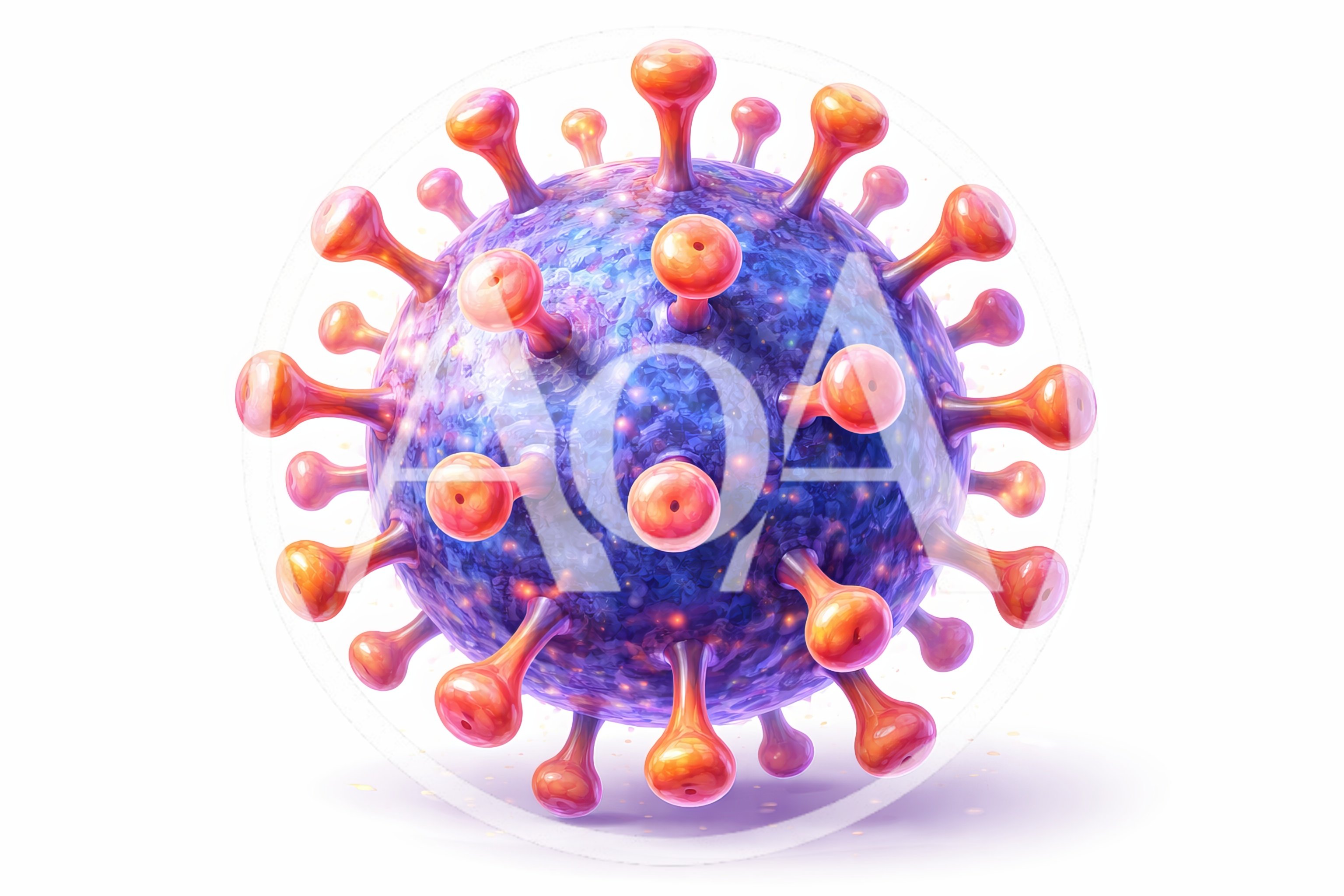 3D Rendered Coronavirus Particle On White Background